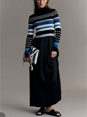 Anthropologie Thea Long Sleeve Twofer Maxi Dress NWT!